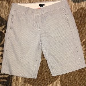 J. Crew City Fit Blue & White Striped Shorts